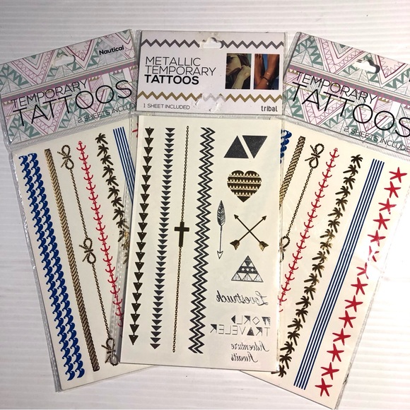 NWT Temporary Tattoo Bundle, Gold & Silver Metallic + More! - Picture 10 of 14